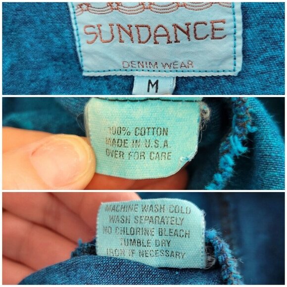 VTG 80s Sundance Size S/M Denim Jacket Skirt Set Acid Wash Country Western Long - Picture 15 of 15